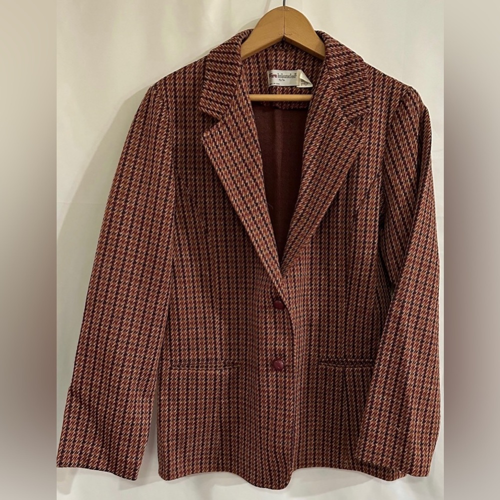 Vintage Fire Islander Houndstooth Blazer Size 15/16